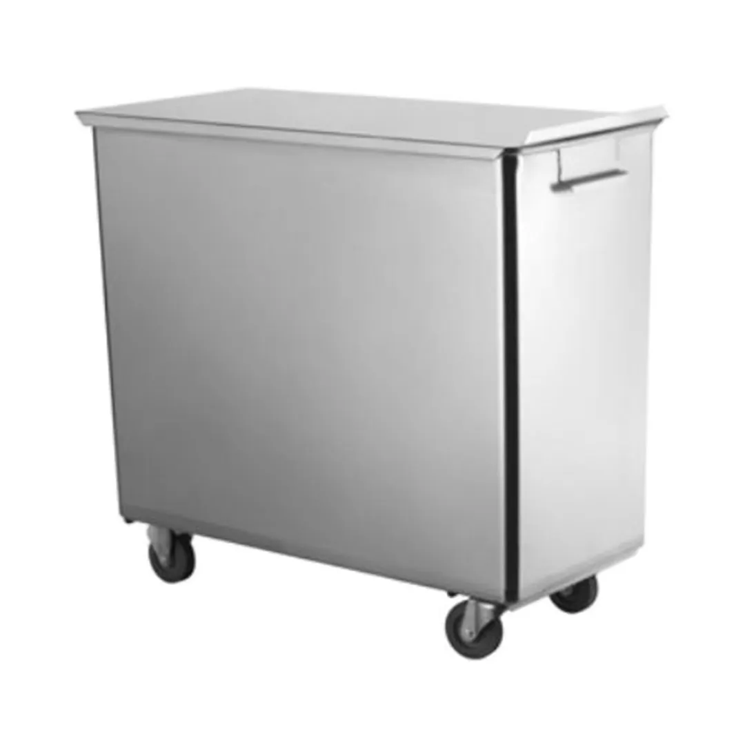 Baxter INGBIN-3COMPT 3-Compartment Mobile Bin, Stainless Steel, Sliding 120‑lb, 3" Casters