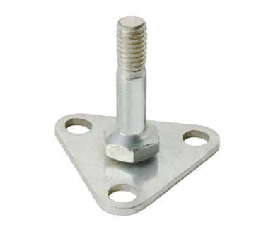 1880 Hospitality FTSFZ Focus Foodservice Security Feet, Triangular, Zinc Plated, Replaces Leveling Bolt, Pack