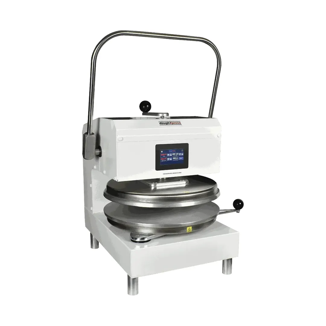 DoughXpress D-TXM-2-18-W 18" White Dual Heat Manual Tortilla/Pizza Dough Press, 3100W, 220V