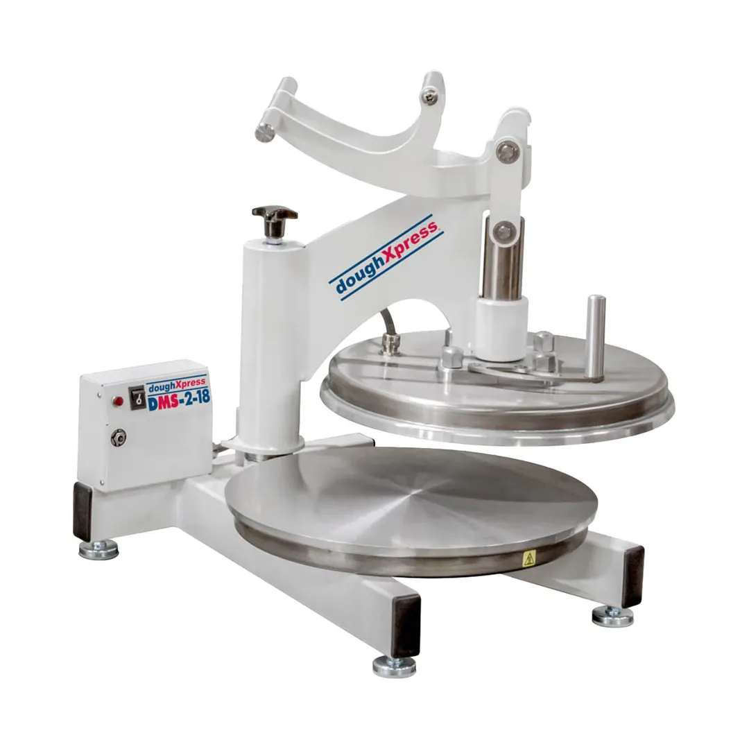 DoughXpress DMS-2-18 18" Manual Pizza Dough Press with Dual Heat and Analog Temperature Control