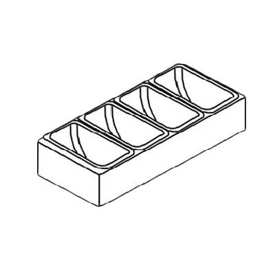 Perlick CC4 Condiment Tray with 4 cups, fits back of BW6-24, BW9-30, BW12-36, BW6PT Ice Chest Covers