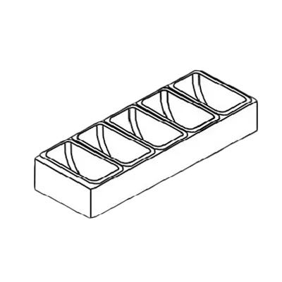 Perlick CC5 Condiment Tray with 5 Plastic Cups, Free‑Standing, Fits #BW3‑24 Ice Chest Covers