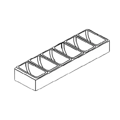 Perlick CC6 Condiment Tray with 6 Plastic Cups fits back of BW6-30, BW6-36, BW12-42 Chest Covers