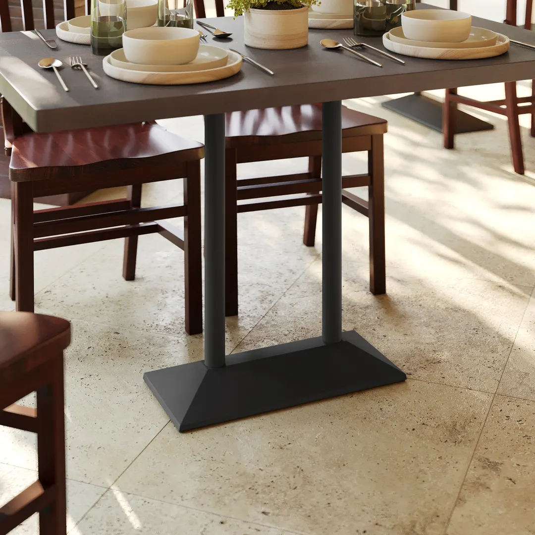Flash Furniture XU-DG-TB002-OUT-BLK-GG 27"W Palis Table Base, Black Finish, Cast Iron, Dining Height