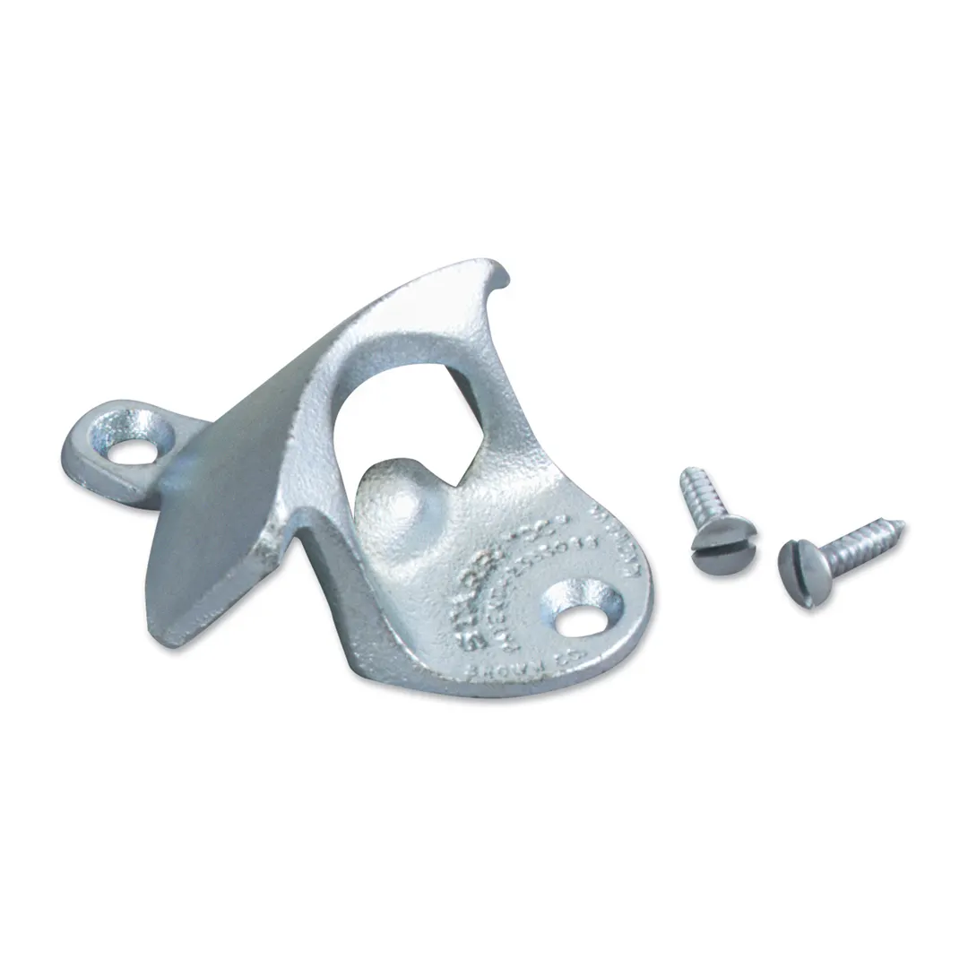 Browne USA 1199 Wall‑Mounted Bottle Cap Remover, Cast Metal, Cadmium‑Plated, Mounting Screws