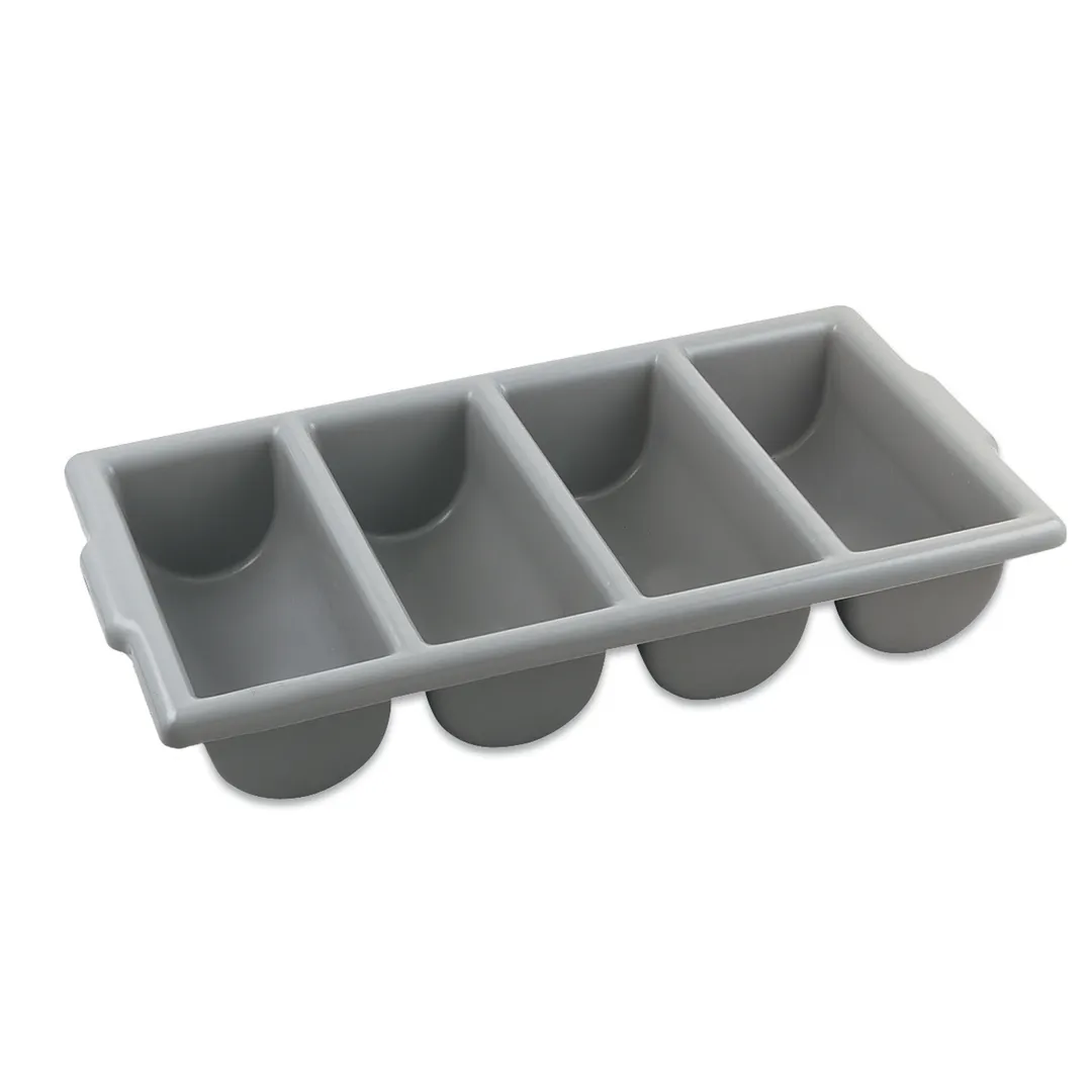 Browne USA 1990 4-Compartment Cutlery Box, 21.5x11.75x3.75, High Density Polypropylene, Dishwasher Safe
