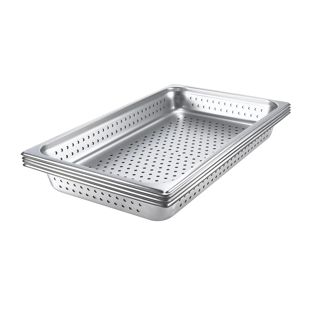 Browne USA 22116 21.2‑qt Pan, 20‑3/4" L x 12‑3/4" W x 6" D, Perforated, 22‑Gauge 304 Stainless Steel