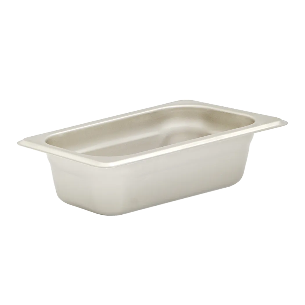 Browne USA 22192 1/9 0.8 Qt Steam Pan – 6-7/8"L x 4-1/4"W x 2-1/2"D, 22‑Gauge Steel, Anti‑Jam, NSF