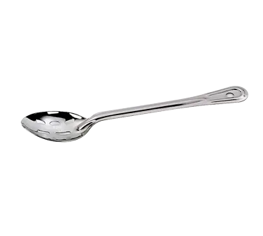 Browne USA 2764 - Slotted 13" Serving Spoon, Stainless Steel, Grooved Handle, Rib, 1.5 mm