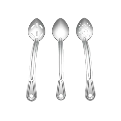 Browne USA 4767 - 13" Slotted Serving Spoon Curved Handle Heavy‑Duty 1.75 mm Stainless Satin