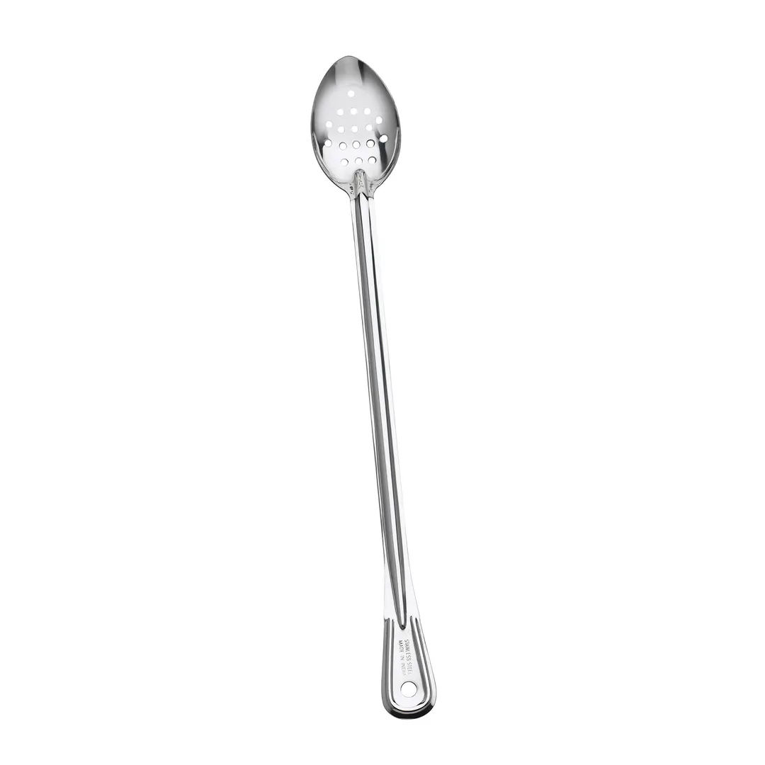 Browne USA 4783P - 18" Perforated Serving Spoon, Extra‑Long Handle, 1.5 mm Stainless Steel Blade
