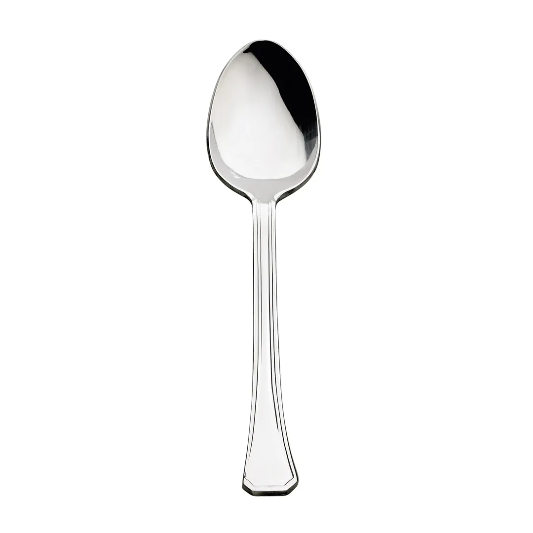 Browne USA 502002 Oxford Dessert Spoon, 7-1/10" Length, 18/0 Stainless Steel, Mirror - 1 Dozen