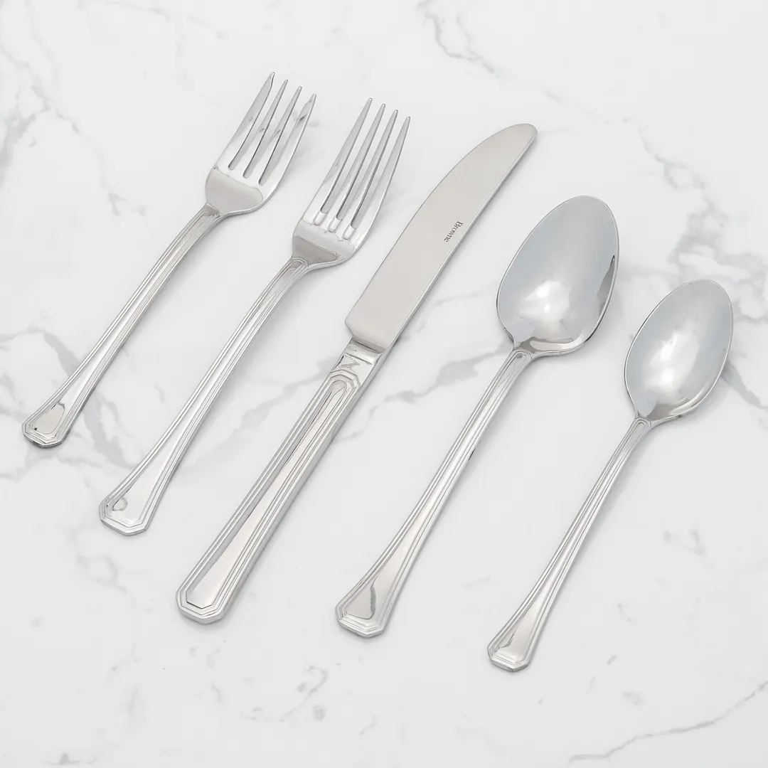 Browne USA 502022 Oxford Butter Spreader, Bent 6-2/5" Stainless Steel, 18/0 Mirror - Dozen