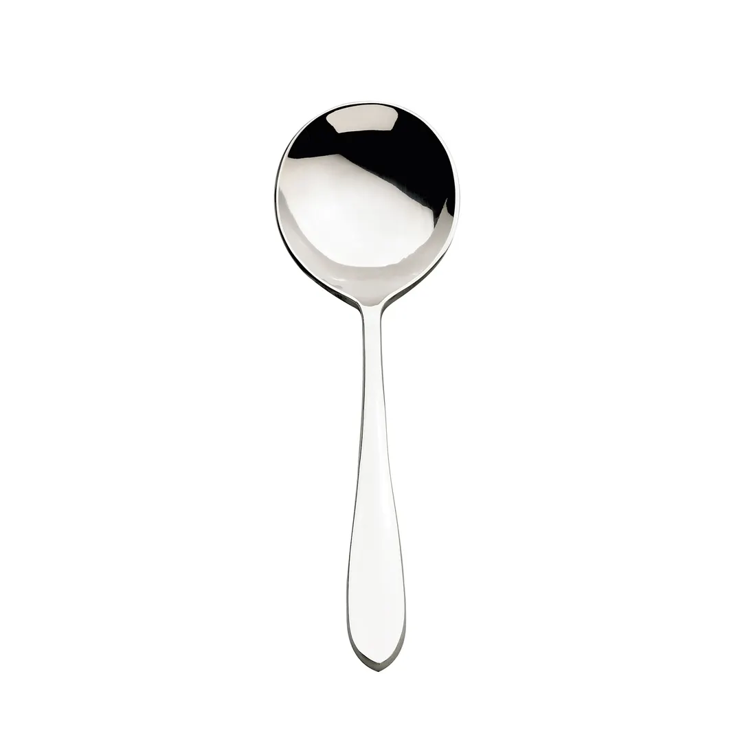 Browne USA 502113 Eclipse Soup Spoon, 7" Round Bowl, 18/10 Stainless Steel, Mirror - Dozen