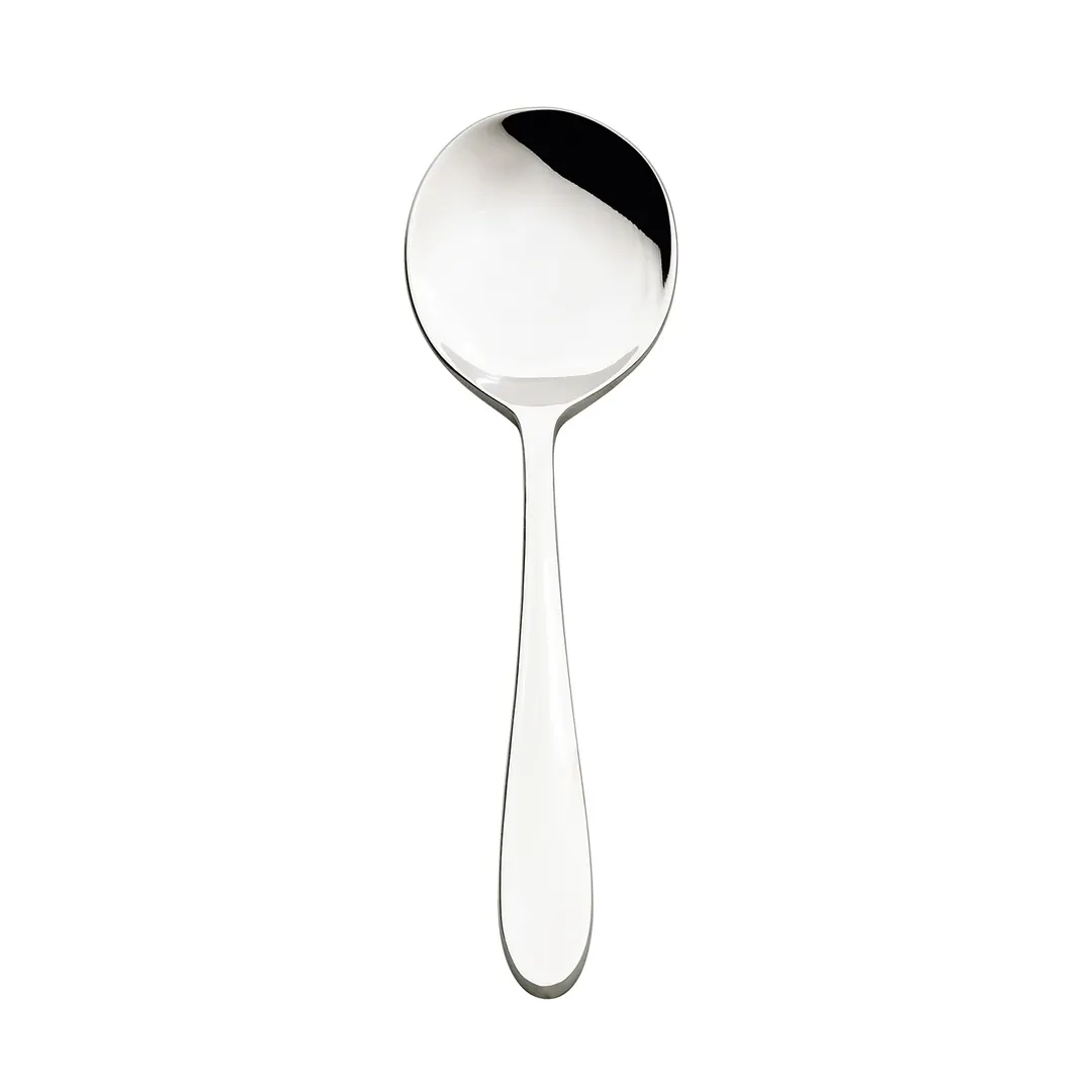 Browne USA 502117 Eclipse Bouillon Spoon, 6" Length, 18/10 Stainless Steel, Mirror - Dozen