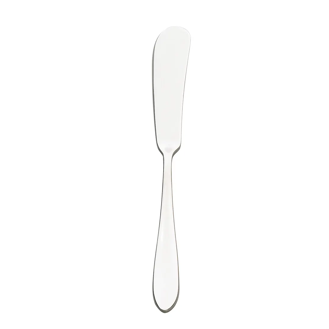 Browne USA 502122 Eclipse Butter Spreader, 7" Bent, 18/10 Stainless Steel, Mirror - Dozen