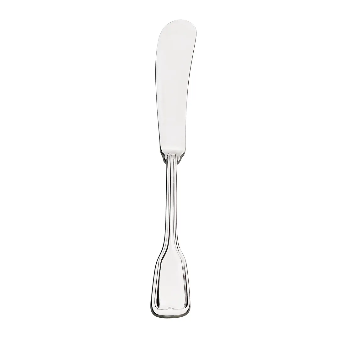 Browne USA 502222 Lafayette Butter Spreader, 7" Bent, 18/0 Stainless Steel, Mirror - 1 Dozen