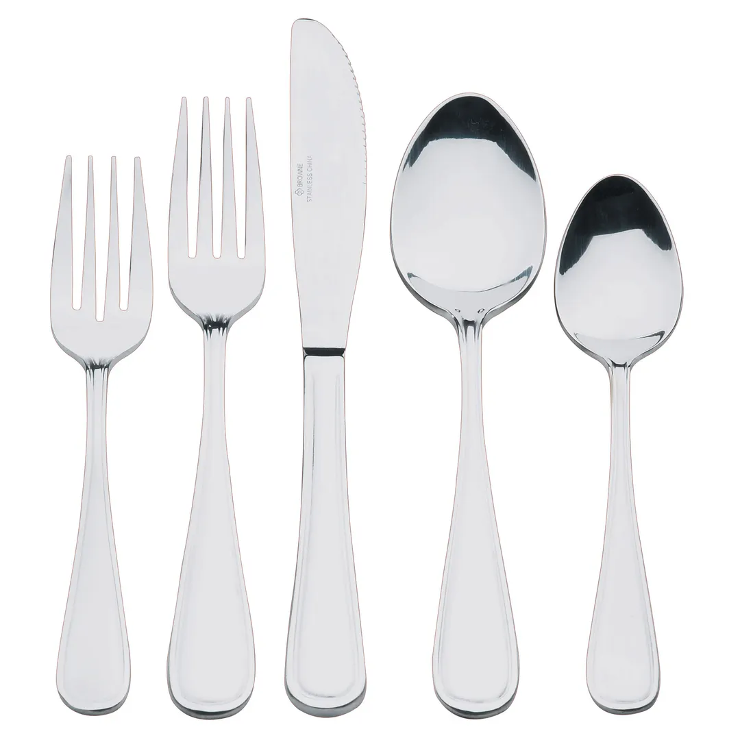 Browne USA 502517 Soup & Bouillon Spoon, 6½" Length, 18/0 Stainless Steel, Mirror - Dozen