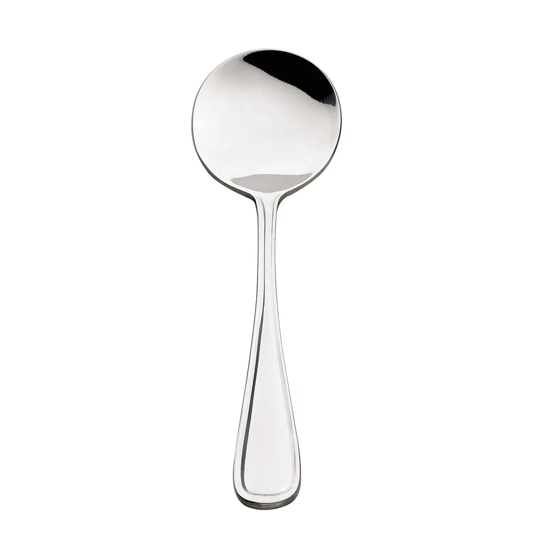 Browne USA 502517 Soup & Bouillon Spoon, 6½" Length, 18/0 Stainless Steel, Mirror - Dozen
