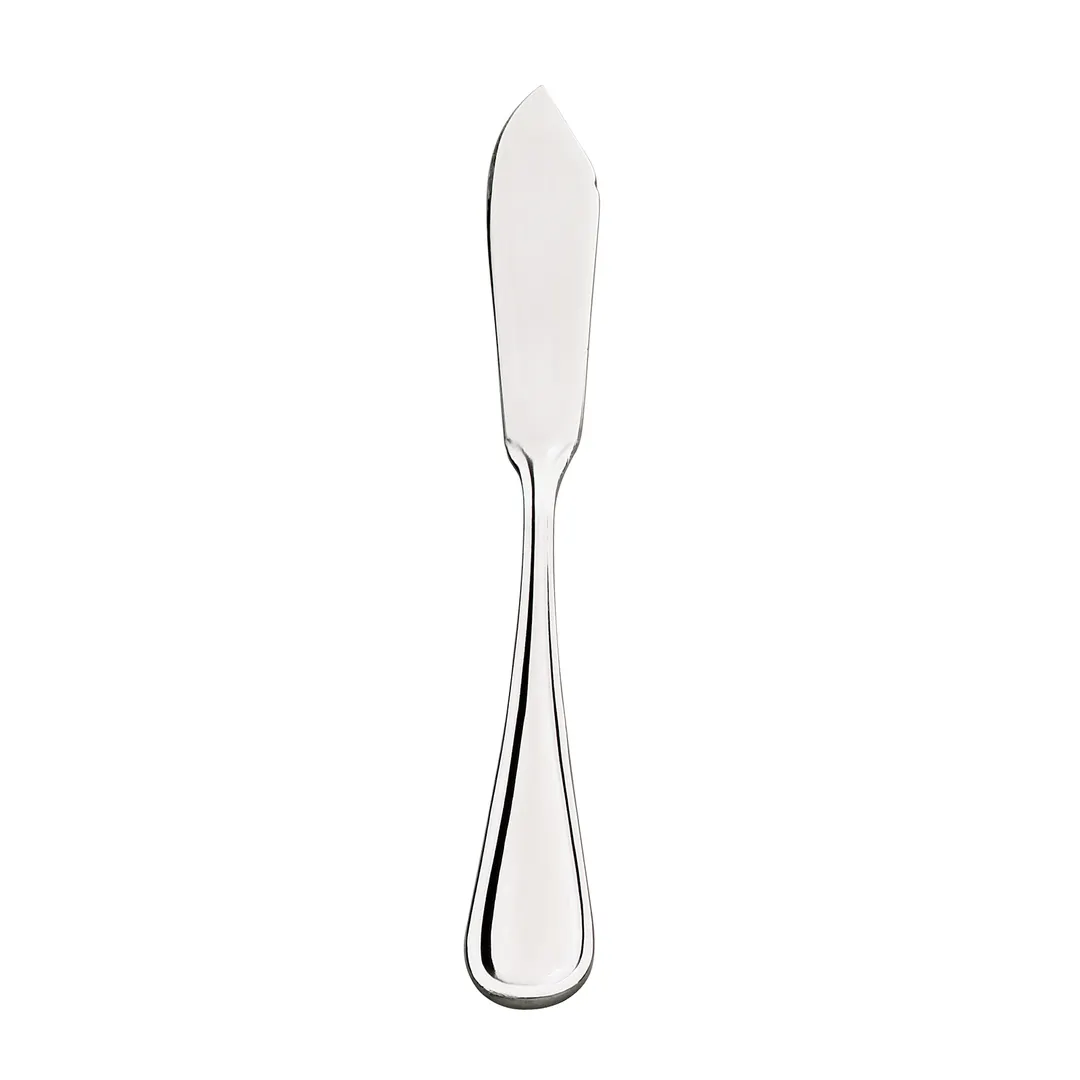 Browne USA 502522 Butter Spreader, Bent 6-3/10" Length, 18/0 Stainless Steel Mirror - Dozen