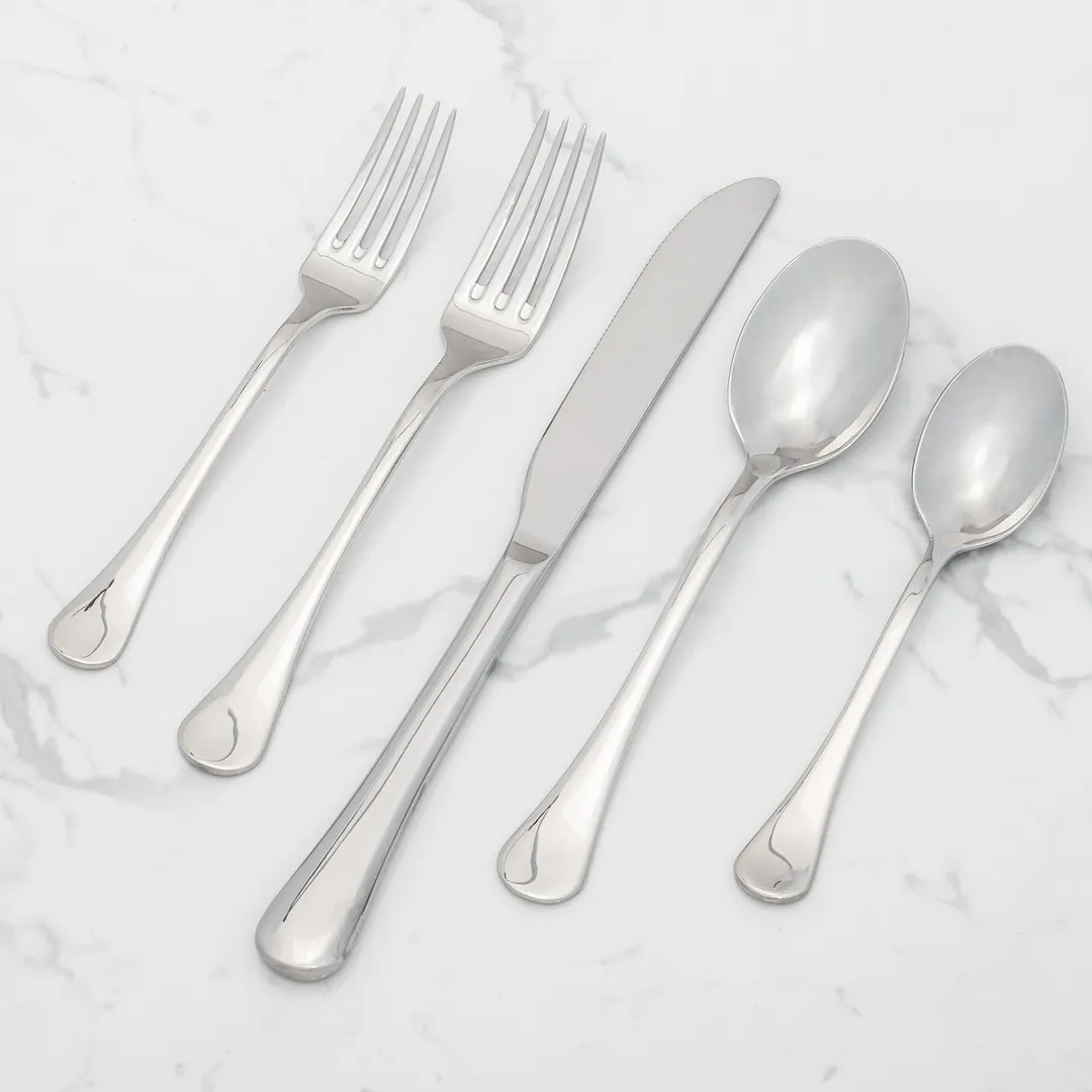 Browne USA 503202 Luna Dessert Spoon, 7" Length, 18/10 Stainless Steel, Mirror Finish - 1 Dozen
