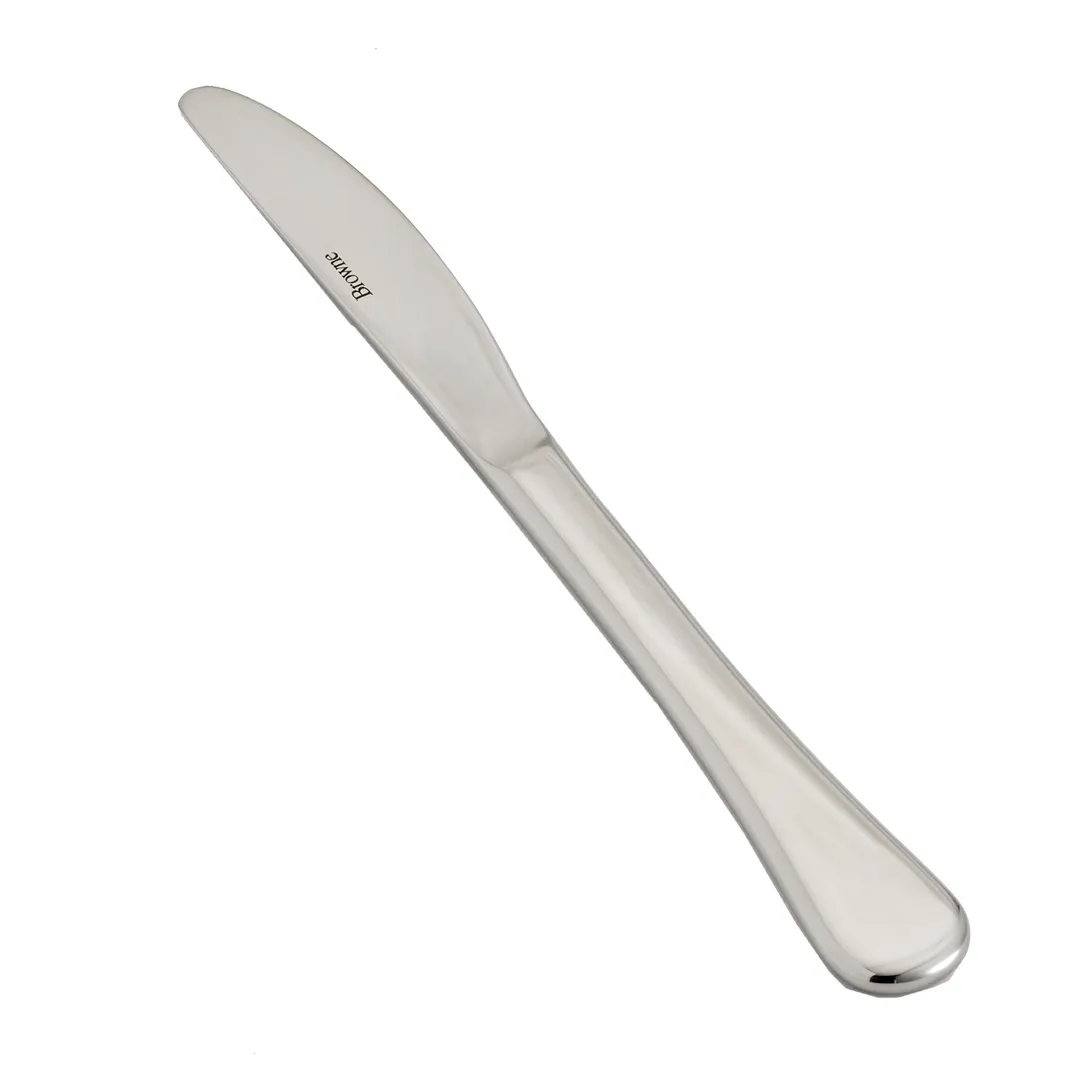Browne USA 503221 Luna Dessert Knife, 7" Length, 13/0 Stainless Steel Mirror - 1 Dozen
