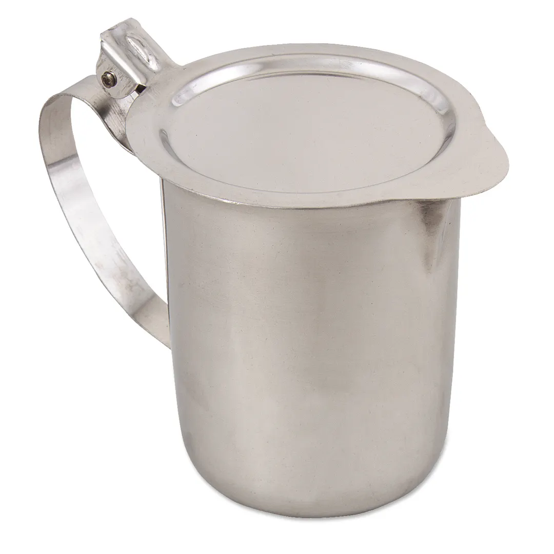 Browne USA 515202 Creamer Pitcher, 10 Oz, 3.3" Height, Recessed Top, Stainless Steel