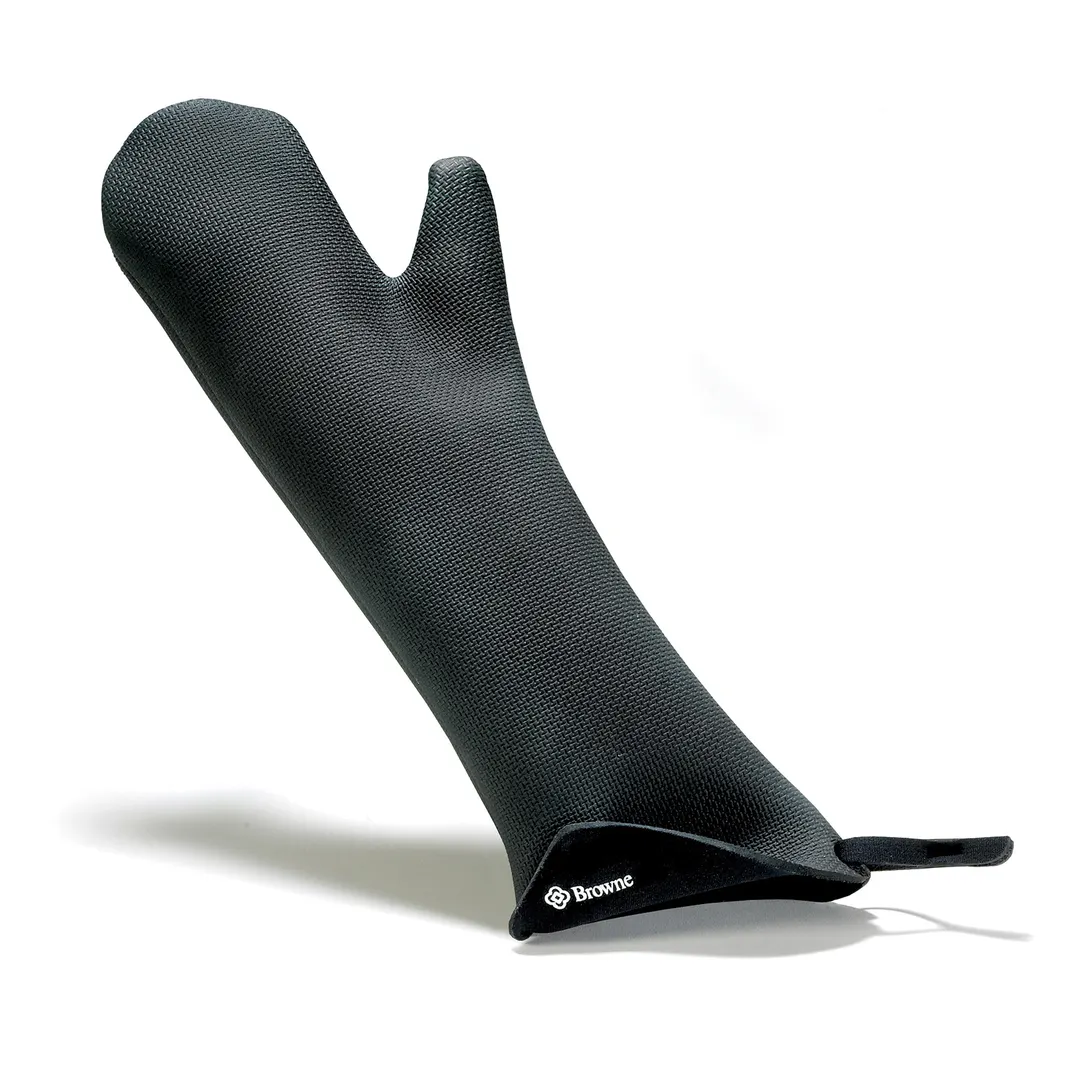 Browne USA 5431202 Oven Mitt, 10‑3/4" Black Neoprene, Heat -134°F to 500°F, Non‑Slip