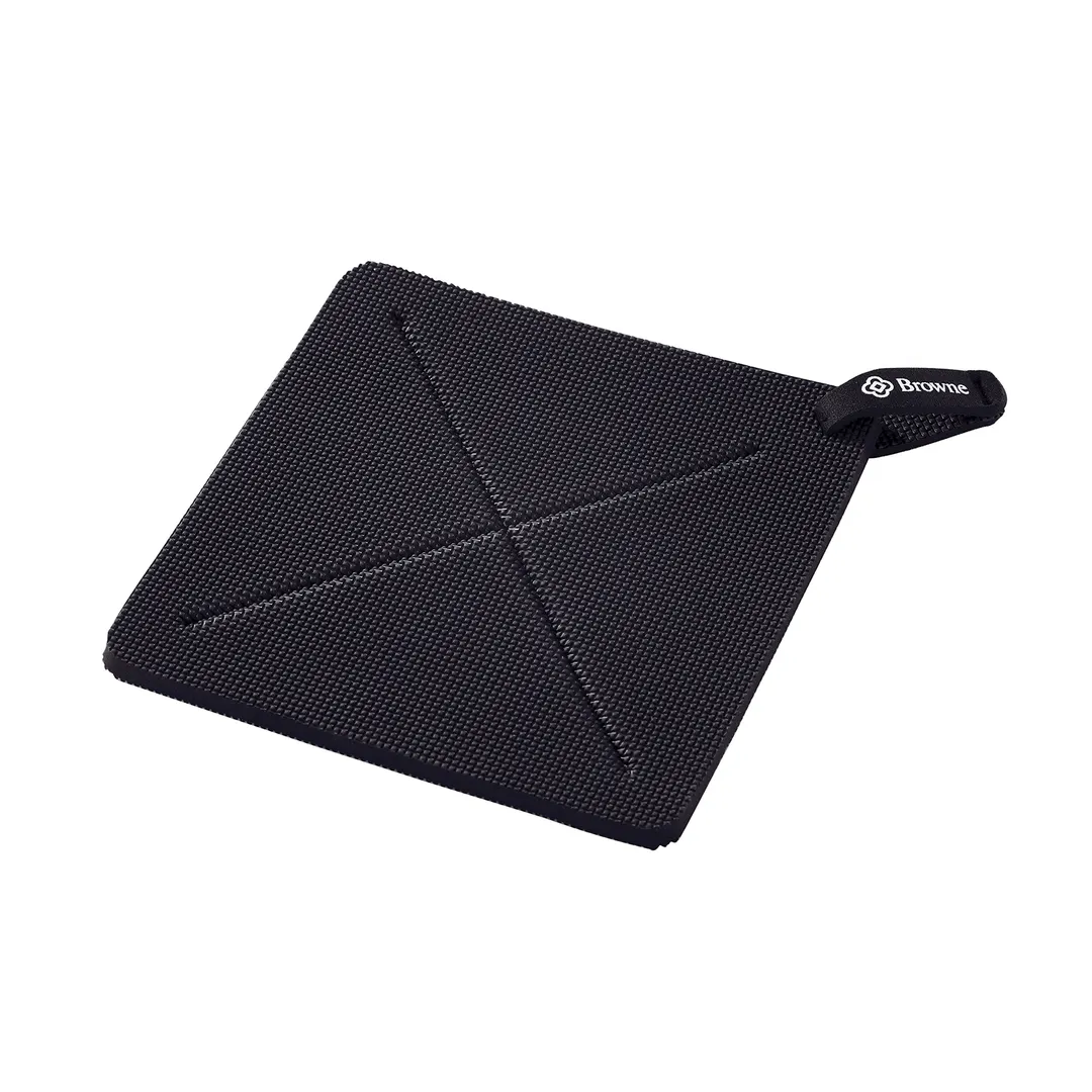 Browne USA 5442102 KitchenGrips Hot Pad, 10" x 10" Square Neoprene, Black, 1/4" Thick