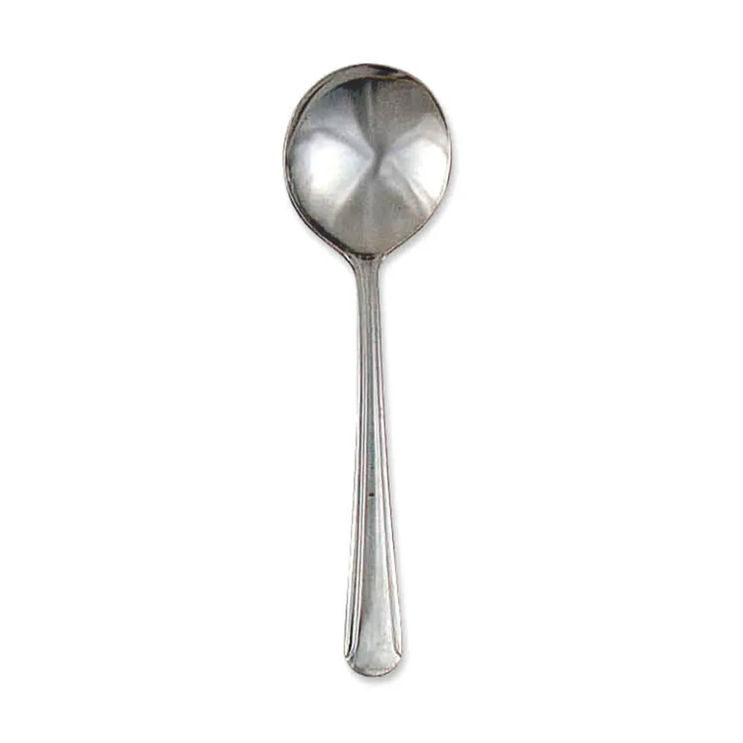 Browne USA 5509 Soup Bouillon Spoon, 5-4/5" Length, 18/0 Stainless Steel, Medium Weight - Dozen