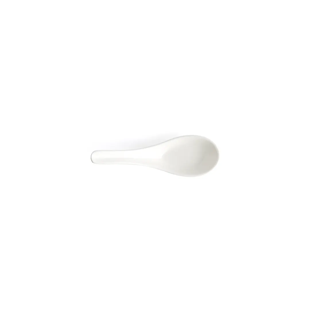 Browne USA 5630103 Soup Spoon, 5" Length, 5.5x1.75x2" White Porcelain Foundation - Dozen