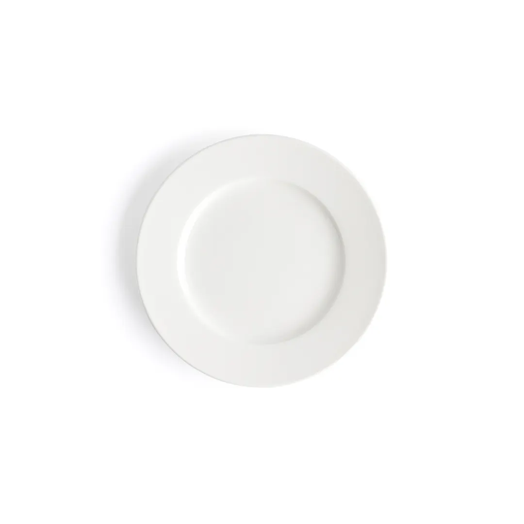 Browne USA 5630106 China Plate, 6.5" Round Wide Rim, White Porcelain Vitrified - Dozen