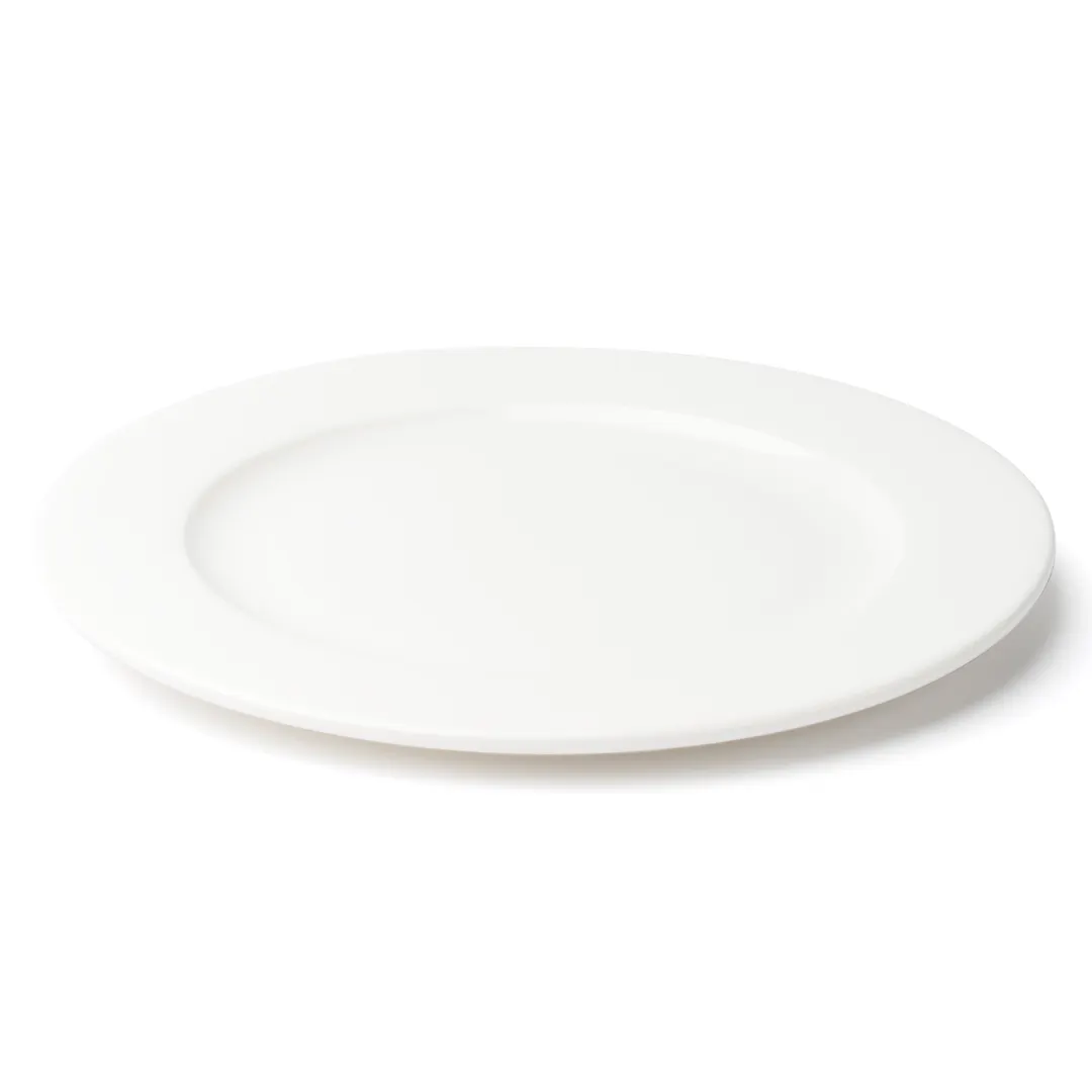 Browne USA 5630110 China Plate, 10.75" Round White Porcelain with Wide Rim, Vitrified - Dozen