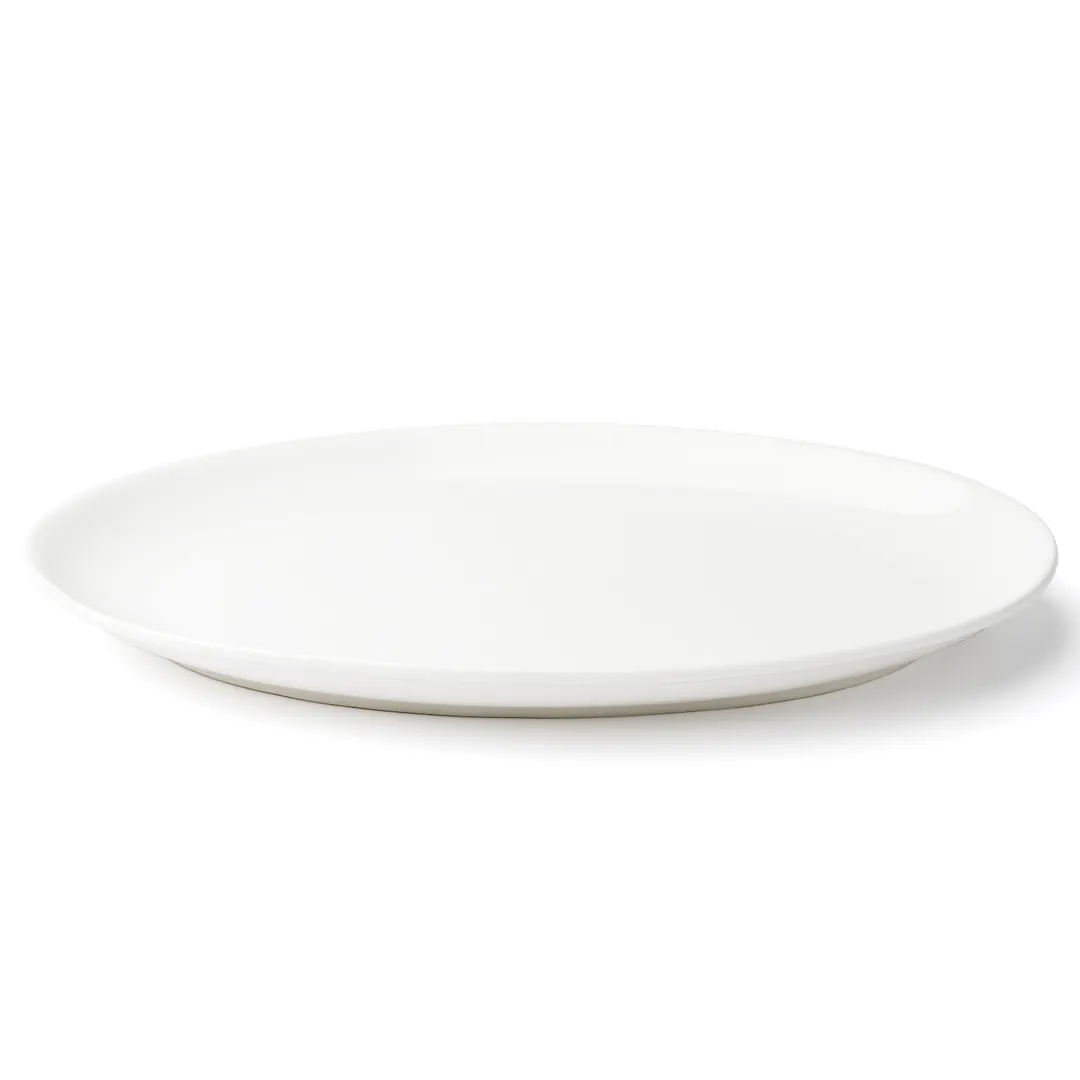 Browne USA 5630117 Oval China Plate, 12" x 8" Coupe Rim, White Vitrified Porcelain - Dozen