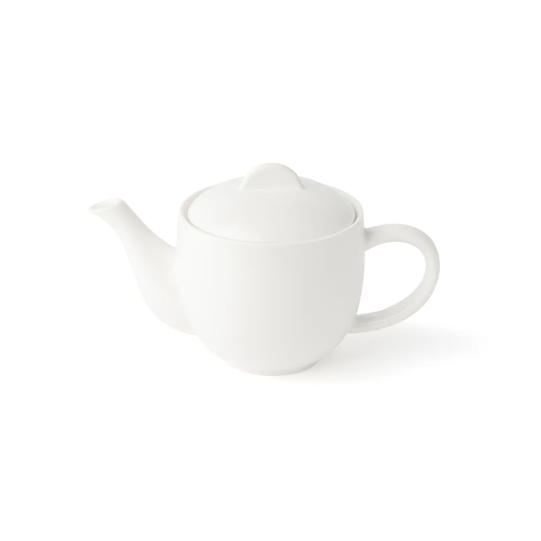 Browne USA 5630133 - 450ml White Porcelain Tea Pot, 7.5"x4.25"x4.75" with Lid
