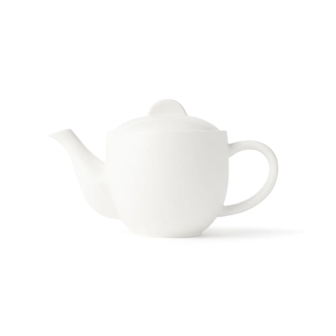 Browne USA 5630133 - 450ml White Porcelain Tea Pot, 7.5"x4.25"x4.75" with Lid