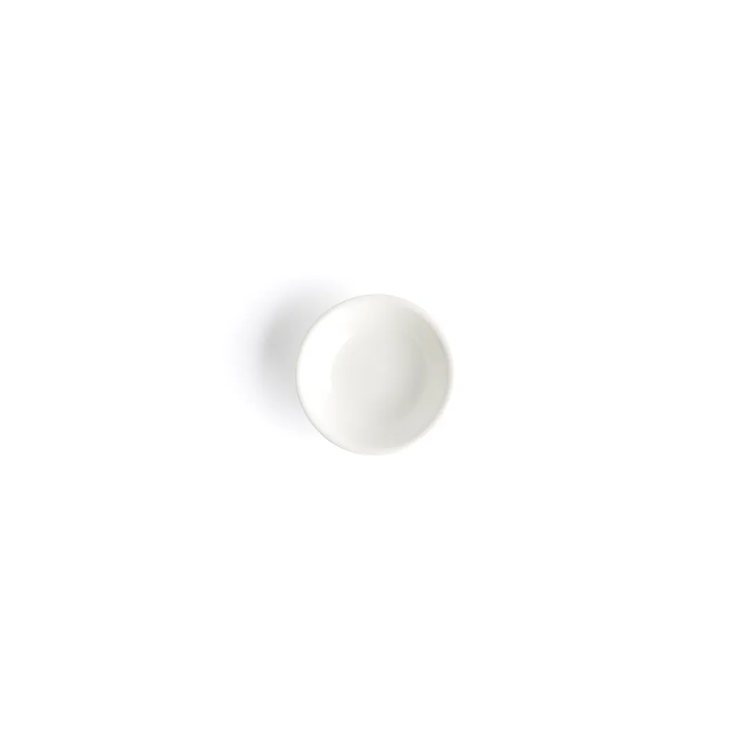 Browne USA 5630158 - 2" Round General Porcelain Bowl, 40ml (1.35 fl oz) White Vitrified - 1 Dozen