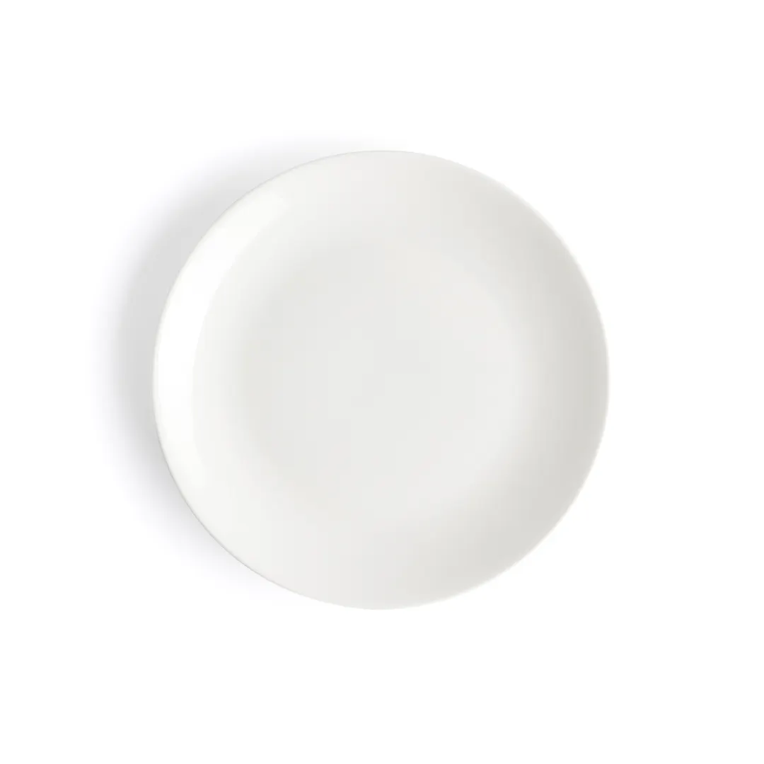 Browne USA 5630163 - 8" Round China Plate, High Alumina Porcelain, White Coupe Rim - Dozen