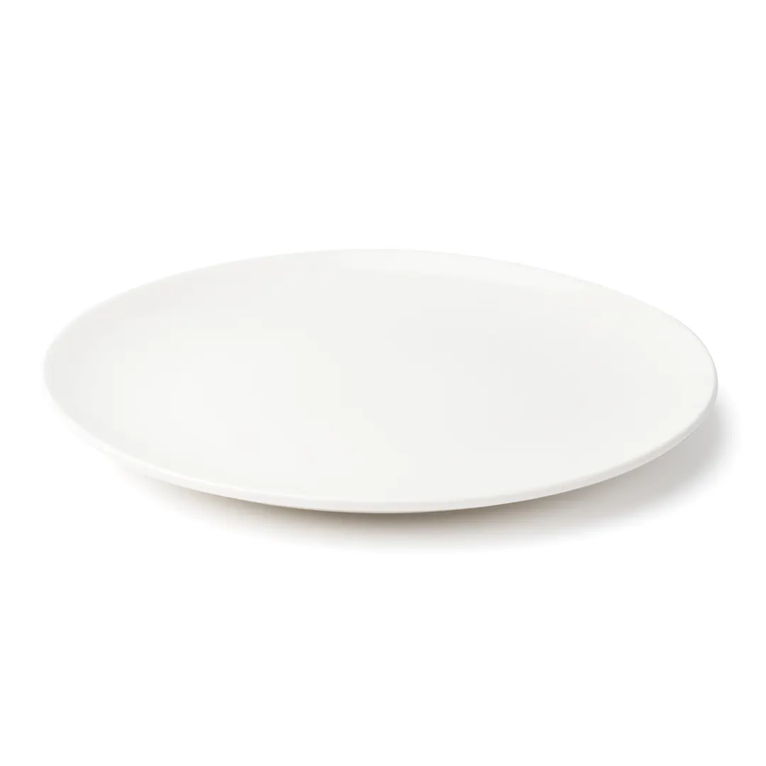 Browne USA 5630166 Round 10" White Vitrified High Alumina Porcelain Coupe Rim Plate - Dozen