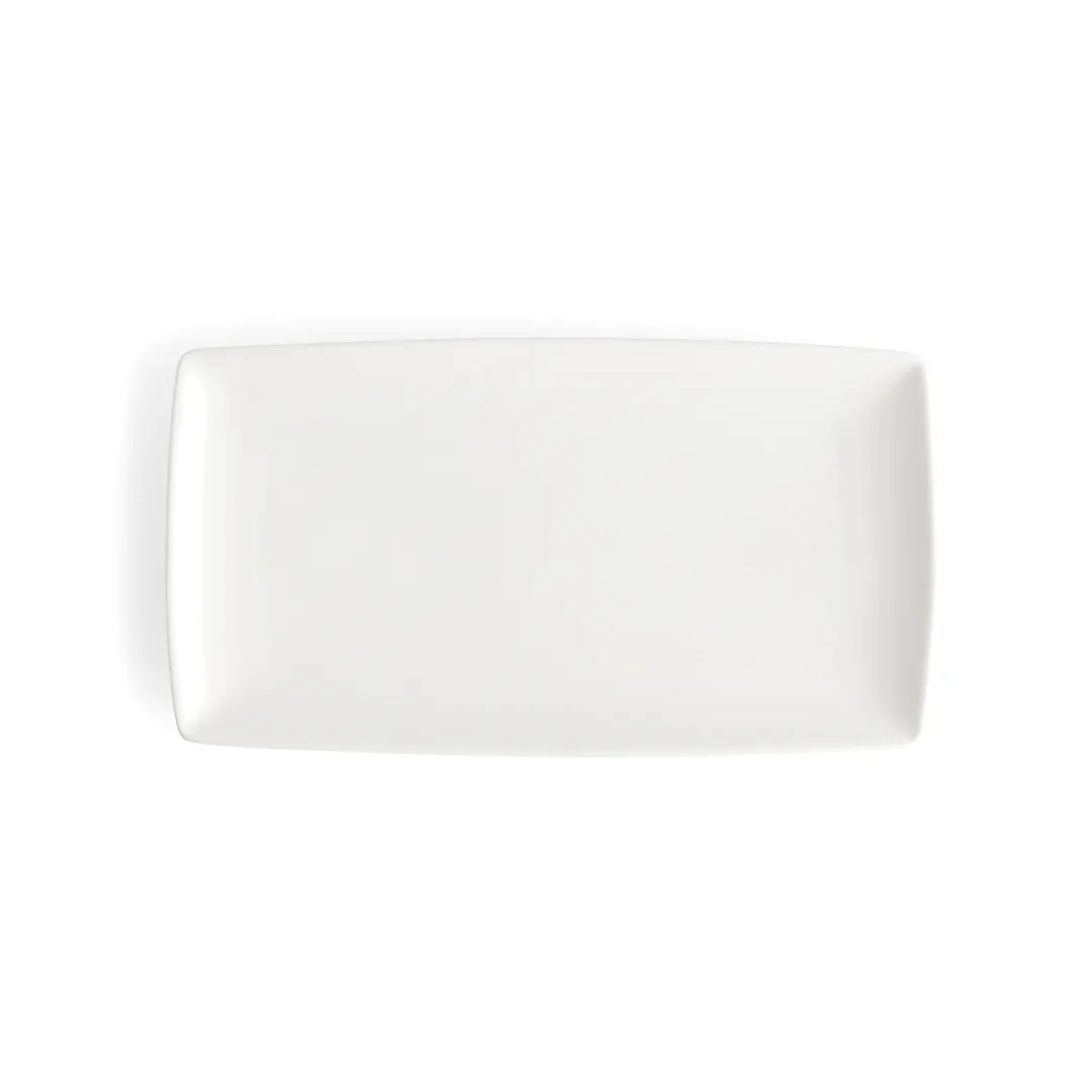 Browne USA 5630187 Rect China Plate, 9.250" x 5.250", White Porcelain with Coupe Rim – 1 Dozen
