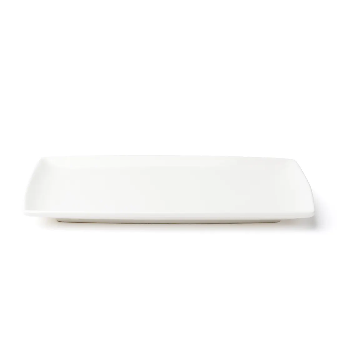 Browne USA 5630187 Rect China Plate, 9.250" x 5.250", White Porcelain with Coupe Rim – 1 Dozen