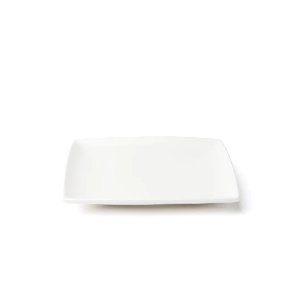 Browne USA 5630189 Square Plate, 6.25" (15.8 cm) White Porcelain With Coupe Rim - Dozen