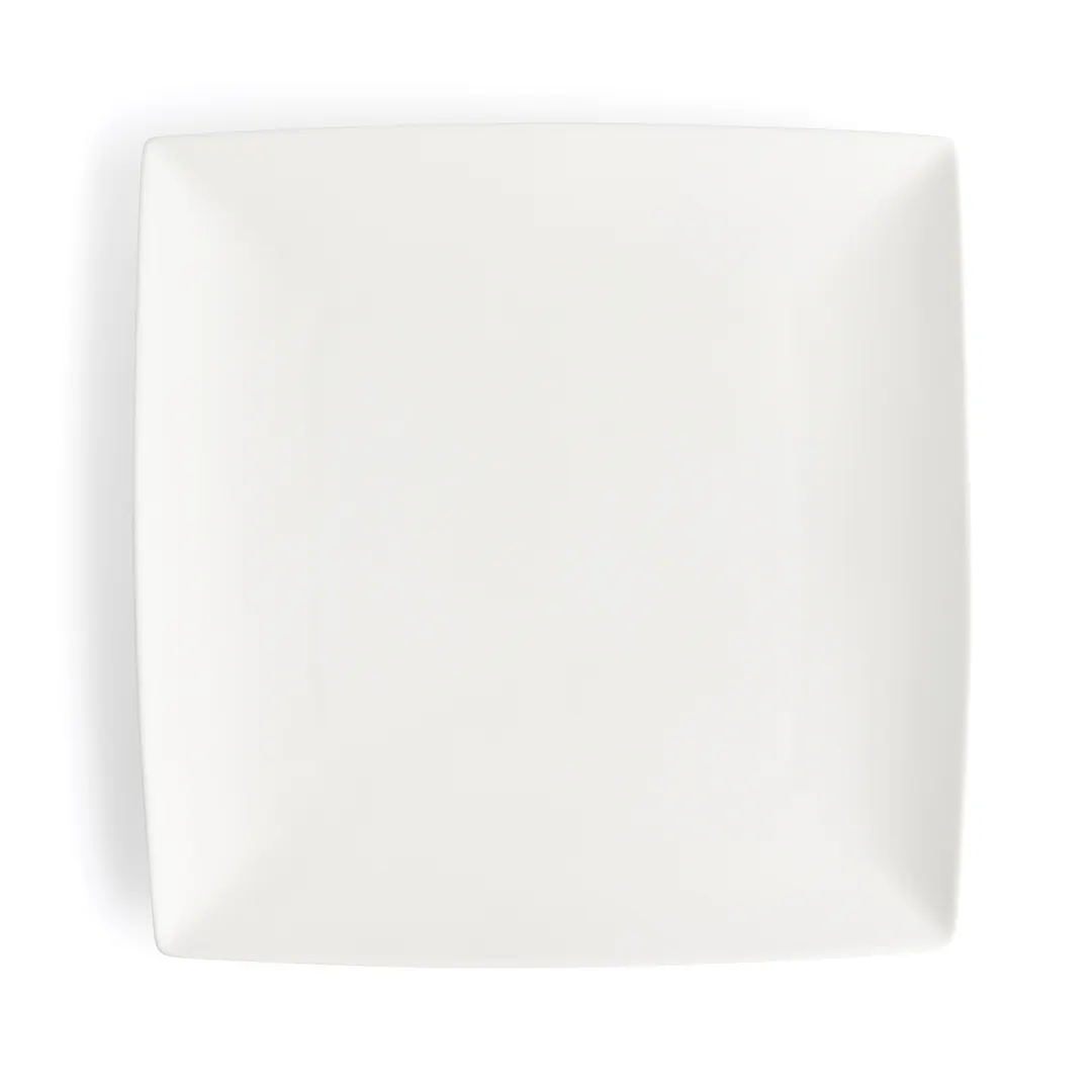 Browne USA 5630191 China Plate, 10.25" Square Coupe Rim, White High‑Alumina Porcelain - 1 Dozen