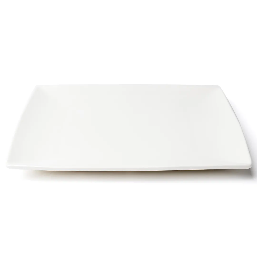 Browne USA 5630191 China Plate, 10.25" Square Coupe Rim, White High‑Alumina Porcelain - 1 Dozen