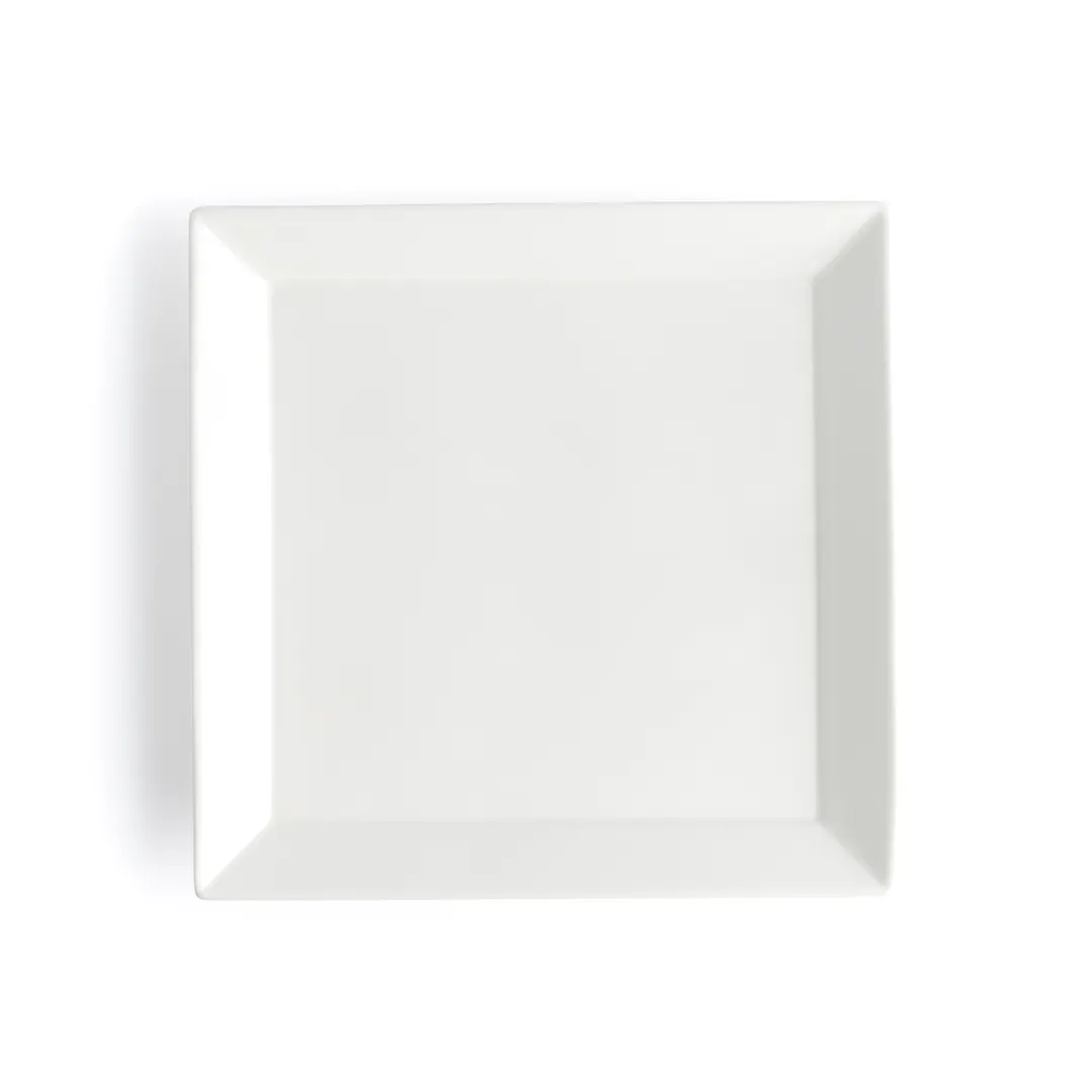 Browne USA 5630194 China Plate, 8.5" Square White Porcelain With Wide Rim, - Dozen