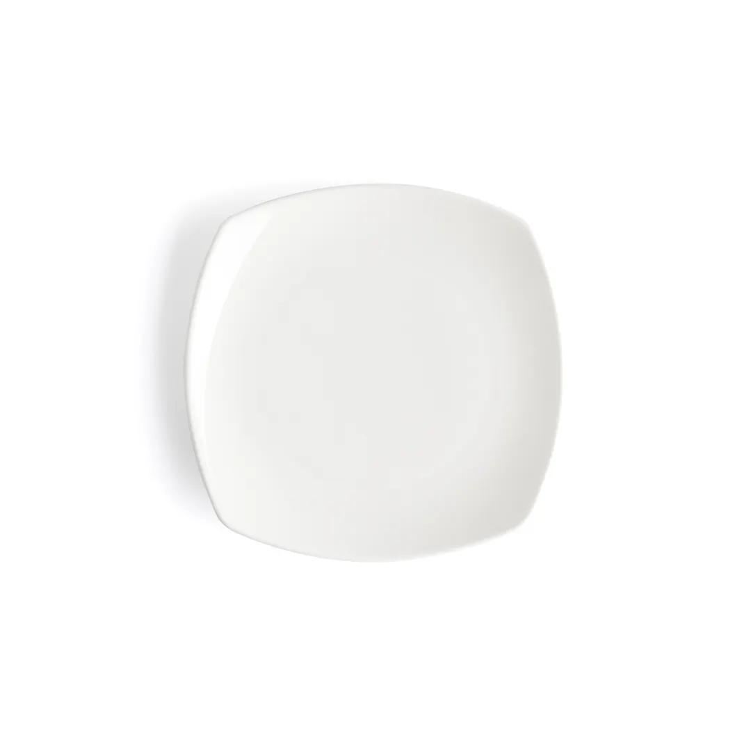 Browne USA 5630195 China Plate, 6.75" Square Coupe Rim, White Porcelain - Dozen