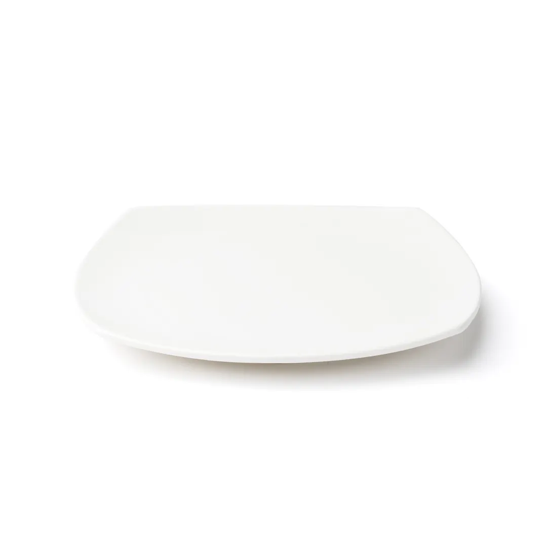 Browne USA 5630196 China Plate, 8.5" Rounded Square Coupe Rim, White Vitrified Porcelain - Dozen