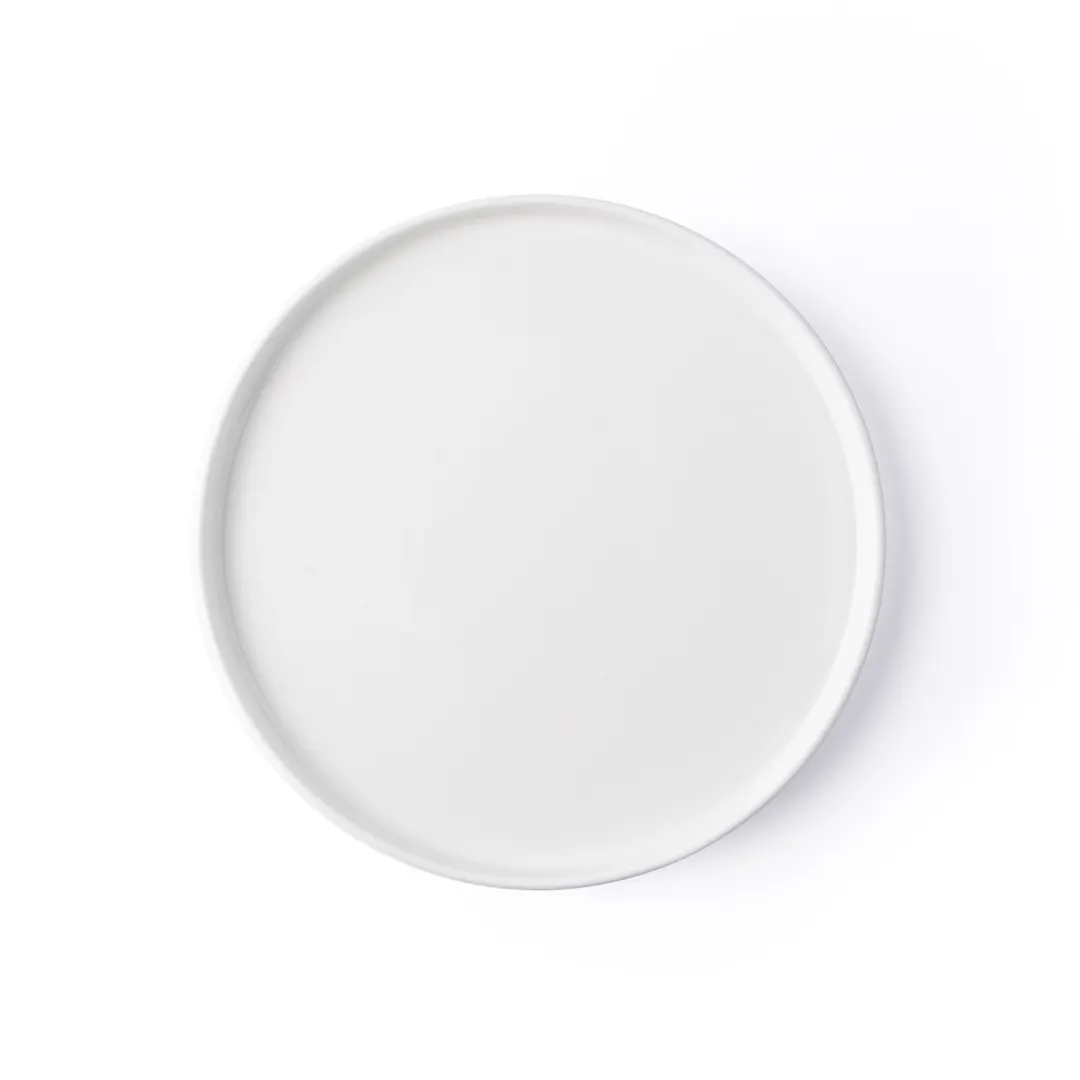 Browne USA 5630209 Chef Plate, 9" (22.9 cm) Round White High‑Alumina Porcelain with Deep Rim - 1 Dozen