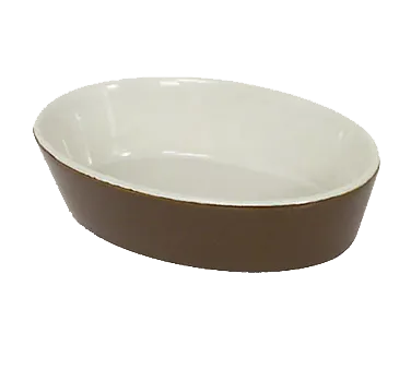 Browne USA 564004BR - Oval Stoneware Baking Dish, 9 Oz, 6" x 4" x 1-1/2", Brown