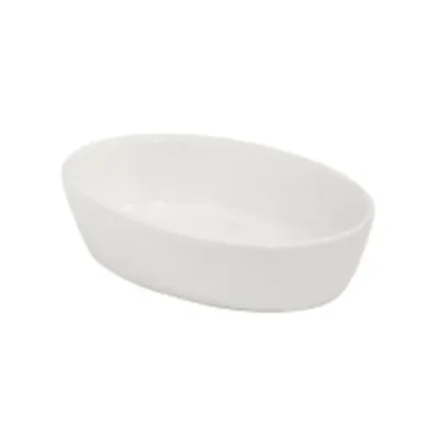 Browne USA 564004W - 9 oz Oval Stoneware Baking Dish, 6" x 4" x 1-1/2", White, Ceramic Construction